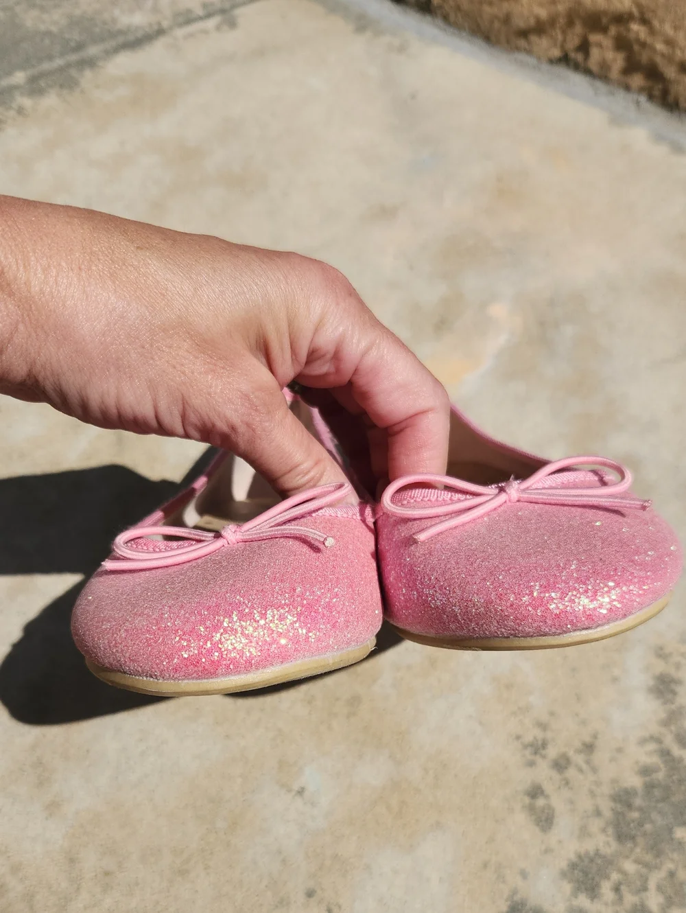 Cat And Jack Pink Sparkle Ballet Flats Size 3
